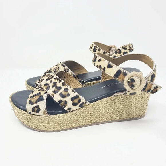 Anthropologie Alice Leopard Wedge Platform Sandals 8 - Picture 5 of 8